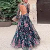 Casual Kleider Kontrast Gedruckt High Fashion Süße Frauen Lange Boho Strand Kleid 2021 Stil High-end-Dame Streetwear