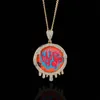 Latest Hip Hop Iced Out Round Water Drop Custom Po Frame Pendant Necklace Micro Inlaid Zircon Personality Creative DIY Jewelry1155297