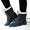 Femmes bottes chaussures d'hiver imperméables neige plate-forme garder au chaud cheville avec fourrure épaisse talons Botas Mujer 211019