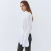 Patchwork Casual tröja för kvinnor Turtleneck Flare Sleeve Side Split Vit Strikkad Pullover Kvinna Fall 210524