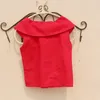 Zomer kids blouse voor meisjes katoen kinderen rood shirt tiener school meisje peuter baby mouwloze shirts 3-16t 210622