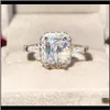 Wedding Rings Drop Delivery 2021 Luxury Princess 925 Sterling Sier Engagement Ring för Kvinnor Lady Anniversary Gift Smycken Partihandel Moonso R