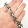 Link, Chain 9mm 8-9.44 Inch Stainless Steel Solid Link Bracelet For Mens Women Trendy Chunky Bracelets Classic