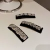 Nieuwe Koreaanse Exquisite Eenvoudige Steentjes Imitatie Parel Rechthoekige Zwarte BB Clip Temperament Mode Dames Haarspelden Hoofdtooi