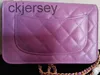 ckjersey Portafogli WOC Caviar Grainy Quilted Flap Portafoglio classico con catena da donna Hardware dorato con polvere