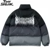 Hip Hop Übergroße Jacke Parka Gradient Streetwear Herrenjacke Harajuku Baumwolle Wintergepolsterte Jacke Mantel Warme Outwear Blue 210916