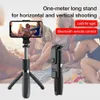 Bärbar Bluetooth-kompatibel Selfie Stick Extendable Monopod med Mobiltelefon Skönhetslampa Mini Tripod Wireless