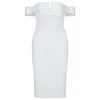 Ocstrade zomer elegante sexy off schouder bandage jurk vrouwen mesh white bodycon club avondfeest 210527