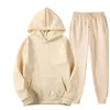 720.Autumn tracksuit solid color hooded Pullover casual sweater blank men's Plush set