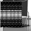 New Custom Black and white pattern Curtains Polyester Bathroom Waterproof Shower Curtain With Plastic Hooks More Size 210402