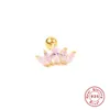 Stud 925 Sterling Silver Girl Pink Cubic Zircon Earring For Women Making Jewelry Wedding Party Ear Piercing Bijoux Gifts