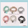 Beaded Jewelrybeaded Strands 3Pcs/Set Handcraft Boutique Fashion Multilayer Crystal Stone Beads Strand Bracelets Bangles Mini Measle Boho