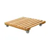 Houten beweegbare plant pot trolley trays staan ​​caddy met 4 wielen rollende basisloopbagers potten