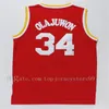 22 Clyde Drexler Forması Siyah Kırmızı 34 Hakeem Olajuwon Beyaz Mavi Şerit 3 Steve Francis Basketbol Formaları Retro Geri Çekin Boyut S-2XL