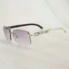 Ienbel Dirty White Buffalo Horn Uomo Occhiali da sole oversize per donna Luxury Designer Glass Big Shades7149450