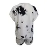 Ensemble short femmes pyjama 2021 tie-dye dégradé pyjama ensembles femmes à manches courtes ensemble de vêtements de détente Homewear Ensemble pyjama Femme X0526