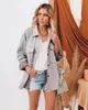 Women's Jackets Fashion Streetwear Suede Autumn Winter Long Sleeve Turn-down Collar Button Up Coat 2022 Gray Apricot Casual Chaqueta