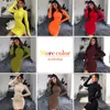 Instahot col roulé à manches longues robe maigre minimaliste automne tricoté décontracté basique mini robe 8 couleurs élégante fête robe mince Y0603