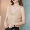 Koreanische Mode Tank Top Frauen Satin Mesh Büro Dame Sommer Ärmellose Seide Plus Größe XXXL Blau Camis 210531