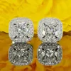 Stud Luxury Female 925 Sterling Silver Earrings White Trendy Wedding For Women Crystal Zircon Stone