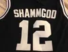 ＃12 God Shammgodプロビデンスブラックホワイトバスケットボールジャージーメンズダブルステッチ刺繍ジャージー名前と番号をカスタマイズする