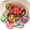 50 sztuk Cute Rainbow Soft Pottery Lollipops Charms Dla DIY Osobowość Butelka Wisiorki Clay Decoration Kolczyki Naszyjnik