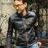 5xl Vintage Moda Motocykl Skórzane Kurtki Dla Mężczyzn Plus Rozmiar 4XL Motoryzacja Męskie Skórzane Płaszcze Zimowe Płaszcze Man 211111