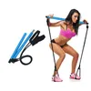 Resistance Bands Fitness Träning Bar Kit Gym Pilates med Band Traction Device för Yoga Rope