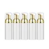 Lagringsflaskor Krukor 11 pcs 50 ml plastskummande flaska Tvål Mousses flytande dispenser, 5 vitguld 6 steg guldvit