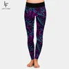 LETSFIND Marke Mode Winter Frauen Plus Größe Hosen 3D Doodle Brief Element Digitaldruck Hohe Taille Weiche Workout Leggings 211215