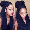 Perruque Lang Gevlochten Box Braids Synthetische Lace Front Pruiken Zwart/bruin Kleur Micro Vlechten Pruik Met Babyhaar Hittebestendig Voor Afrika Amerikaanse Vrouwen