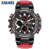 Relógios de punho SMAEL 1802D Sport Watch Dual Display Homens Relógios de 5bar Military Shok Relógio resistente a Montre Homme2373