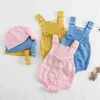 Primavera Autunno nato Ragazzi Ragazze Tute semplici Vestiti Baby Pagliaccetti Bretelle Bambini lavorati a maglia 210429