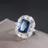 KNRIQUEN 100% 925 Sterling Silver Sapphire Gemstone Wedding Engagement Moissanite Lab Diamonds Ring Gift Fine Jewelry pour les femmes