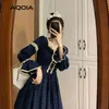 Spring lace mulheres vestido lolita estilo mais doce manga comprida quadrado coleira es latern sleever bonito cosplay ladies 210521