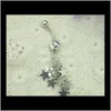 Anneaux de bouton de cloche livraison directe 2021 D0025 (1) joli style de petites étoiles couleur claire comme image Piercing bijoux nombril anneau de ventre bijoux de corps