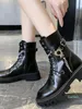 Stiefel Kette Damen Western Side Zipper Gummi für schwarze Gothic-Schuhe Demonia Goth Platform Ankle Chunky Punk Winter Cowboy