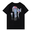Summer Style Jellyfish Short Sleeve T-shirts Men's and Women's Tide Brand Round Neck Printing Loose T-shirt Letters Sports Casual