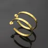 Big Size Hot Top Quality Fashion Design Ear Studs Hip Hop Titanium Steel Earrings Gold Silver Rose Hoop For Women Jewelry Wholesale