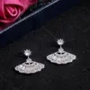 Pendientes de abanico dulces y versátiles con tachuelas, pendientes con personalidad a la moda para mujer, Brincos de Zirconia brillante, regalo de boda 5510858