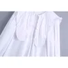 Sweet Women Solid White Loose Dresses Fashion Ladies Patchwork Draped Vestidos Streetwear Female Chic Button Dress 210430