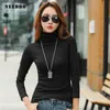 NEEDBO Women's Sweater Turtleneck Long Sleeves Pullover Sexy Elastic Bodycon Pull Solid Femme Top 210922