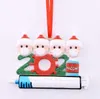 2021 Quarantine Christmas Decoration Plastic Personalized DIY Hanging Ornament with rope Santa Claus Pendant Social Distancing Party