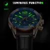 Lige Chronograph Męskie Zegarki Marka Luksusowe Sporty Sporty Kwarcowe Skórzane Zegarek Wodoodporny Mężczyzna Wrist Watch Man Clock 210517