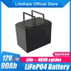 LiitoKala 12V 90Ah LiFePO4 Batteria al litio da 12,8 V 4000 cicli per camper Camper Carrello da golf Fuoristrada Off-grid Vento solare/Caricatore 14,6V20A