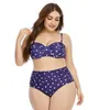 Kvinnors badkläder kvinnor hög midja bikini set plus storlek xxxl baddräkt kvinnlig push up baddräkt 2021 sexig stor 4xl 2xl print dot