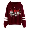 Women's Hoodies Sweatshirts Christmas Gnome Printed Hooded Sweatshirt Ladies Loose Tops Drawstring Hoodie roupas feminina Y1118