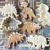 3 SZTUK Dinozaur Cutienice Kremówki Frezy DIY Cookie Formy Ciasto Pieczenia Narzędzia Boże Narodzenie 3d Kremówka Cookie Cutter Set Dla Dzieci