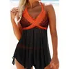 Mayo Seksi Mayo Kadınlar Artı Boyutu Tankini Setleri Yüzmek Vintage Plaj Kıyafeti Mayo Kadın Etek Halter Swim Suit 210407