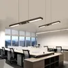 LED Strip Light Office Lampy Żyrandol One Słowo Prostokąt Geometryczny Recepcja Restauracja Designer Bar Spotlight